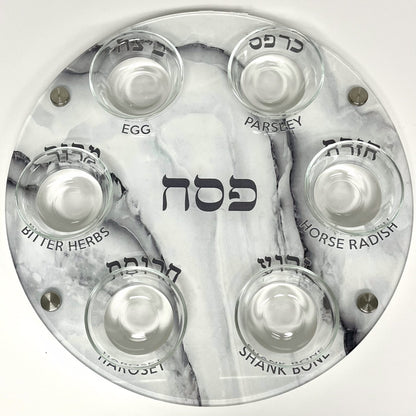 Seder Plates with Glass Bowls image 3