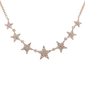 14k Rose Gold Diamond Stars Necklace image 0