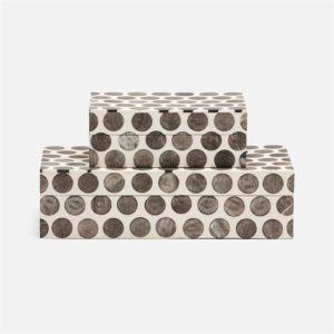 Bentley Dotted Horn Bone Box - 2 Piece Set image 0