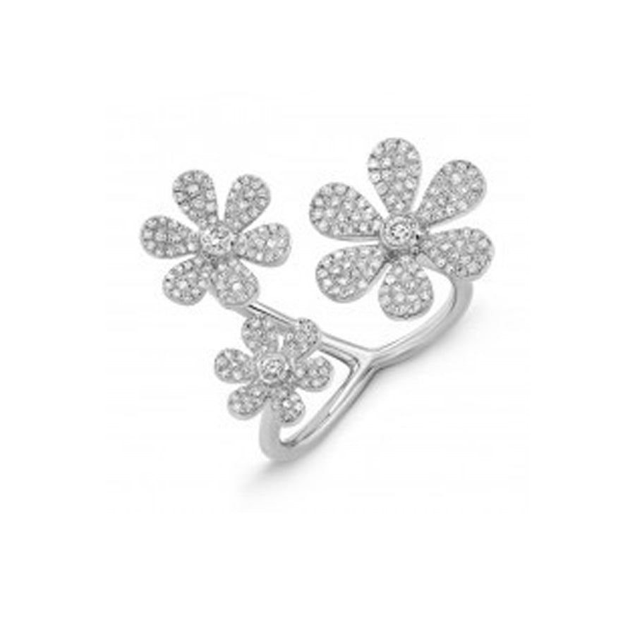 14K Diamond Flower Ring image 0