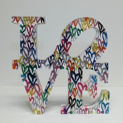 LOVE Sculpture - Colorful Hearts image