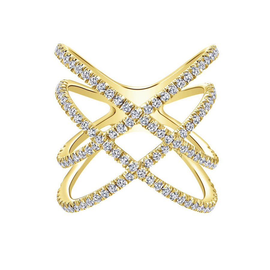 14K Diamond Criss Cross Ring image 0