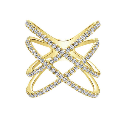 14K Diamond Criss Cross Ring image 0
