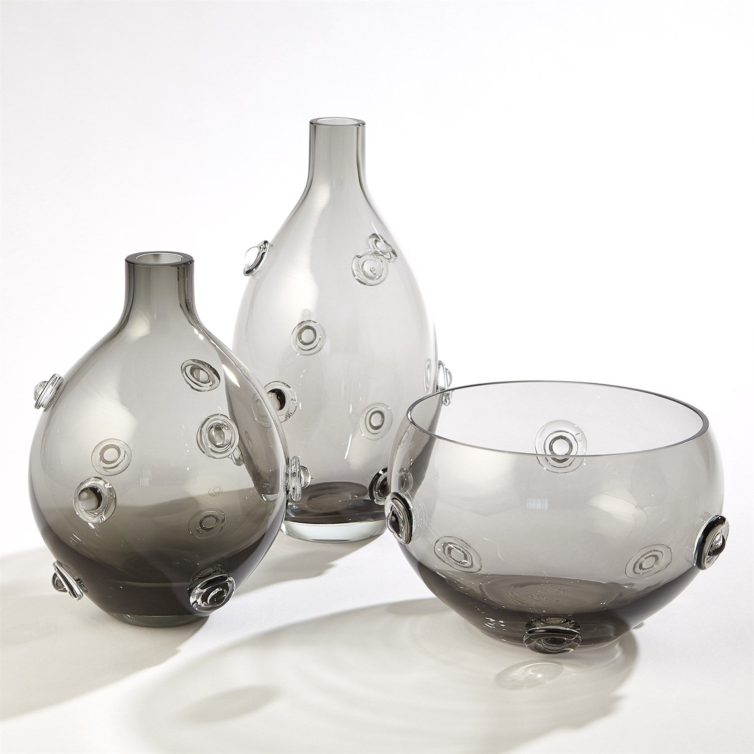 Button Glass Bowl | Grey image 1