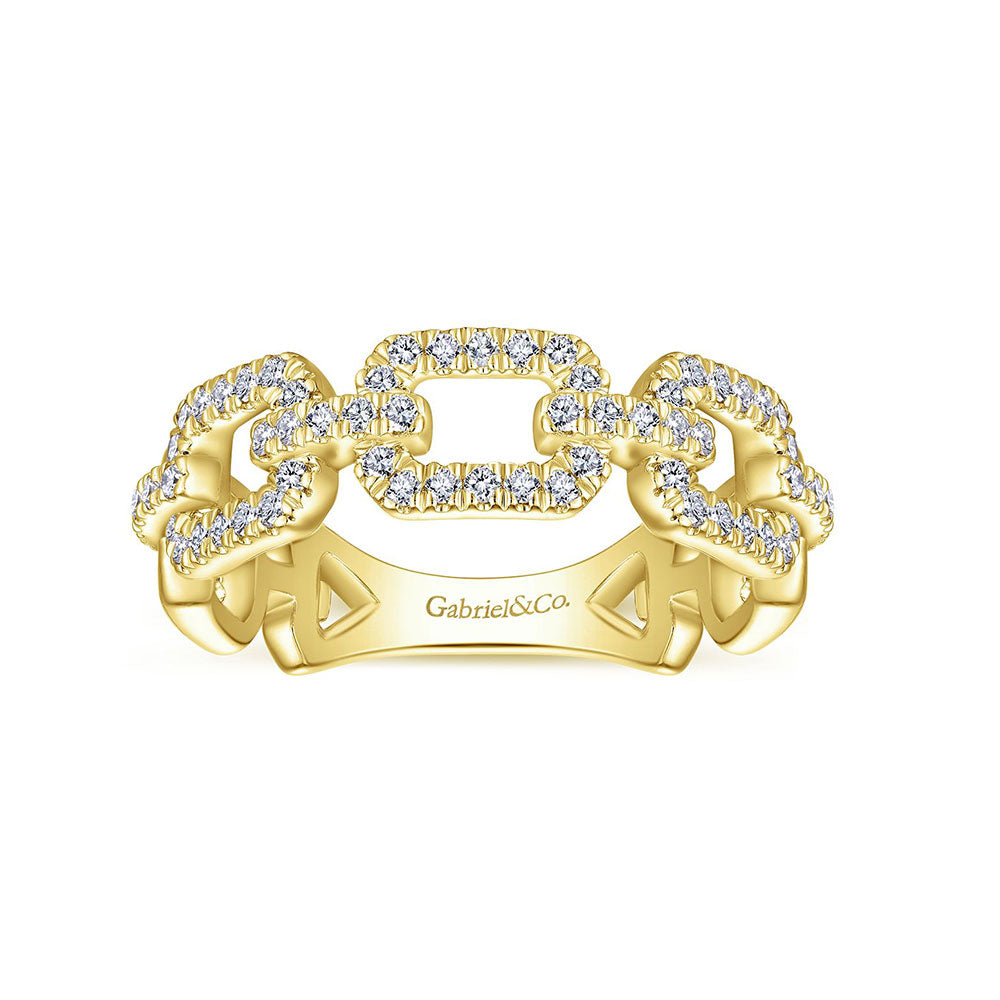 14K Diamond Link Ring image 3