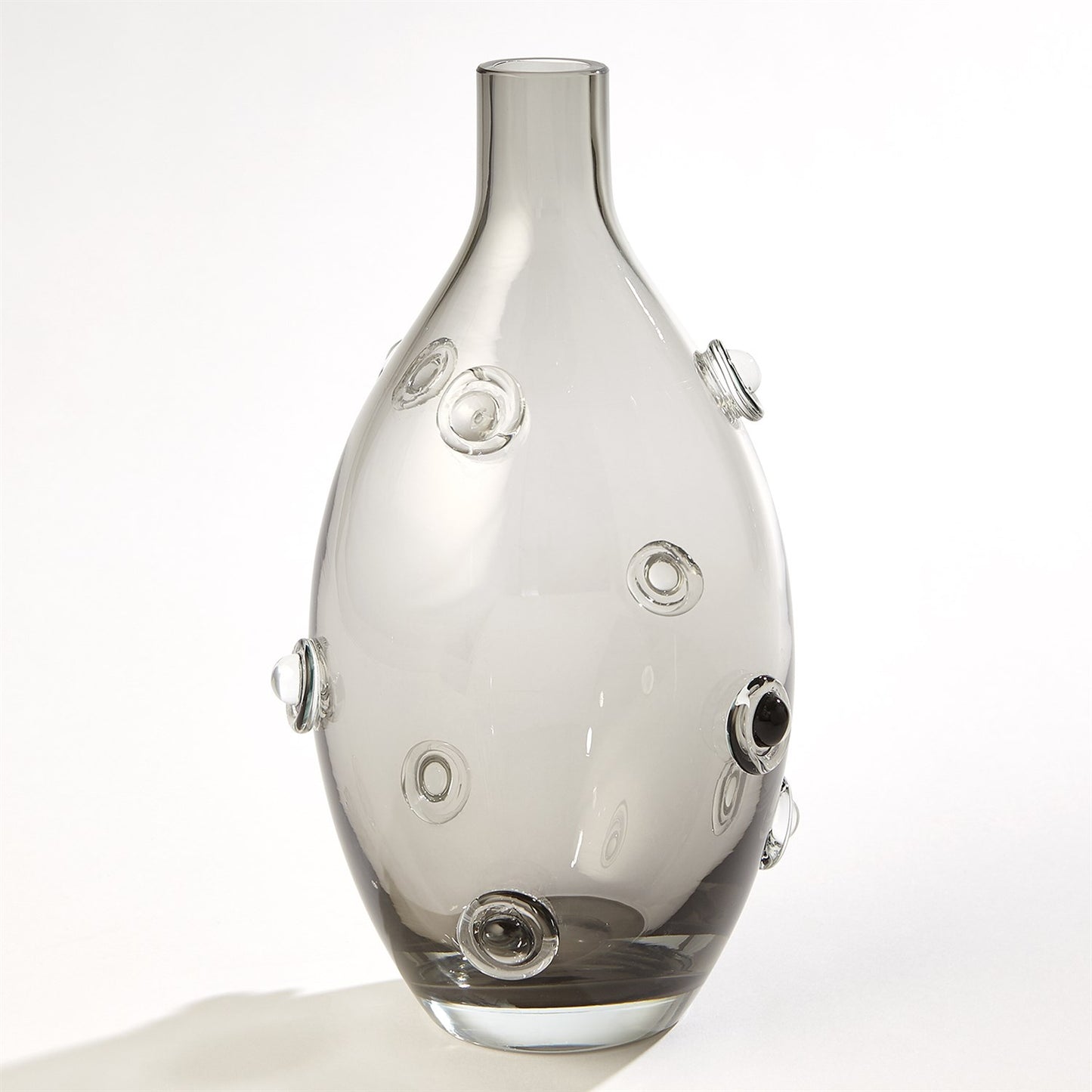 Button Glass Vase | Grey Tall image 0