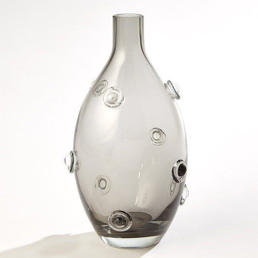 Button Glass Vase | Grey Tall image 0