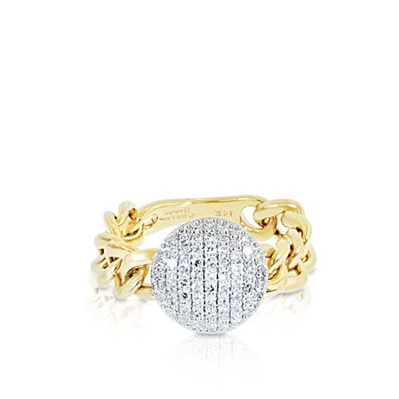 14K Diamond Infinity Chain Link Ring image 0