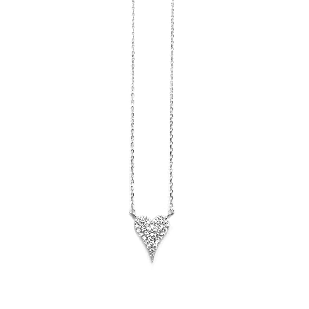 Pave Heart Necklace | Sterling Silver image 0
