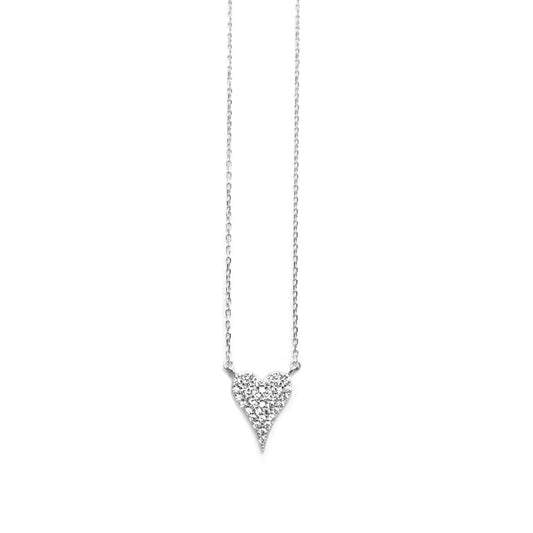Pave Heart Necklace | Sterling Silver image 0
