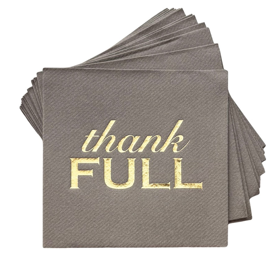 Thanksgiving Cocktail Napkins - Thank FULL image