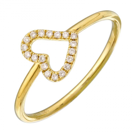 14k Yellow Gold Heart Diamond Ring image 0