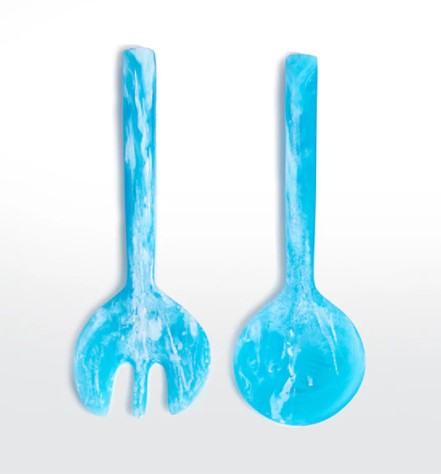 Nashi Home XL Swirl Salad Servers - Aqua image