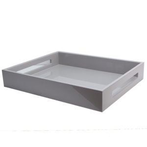 Chiffon Grey Medium Lacquered Serving Tray image 0
