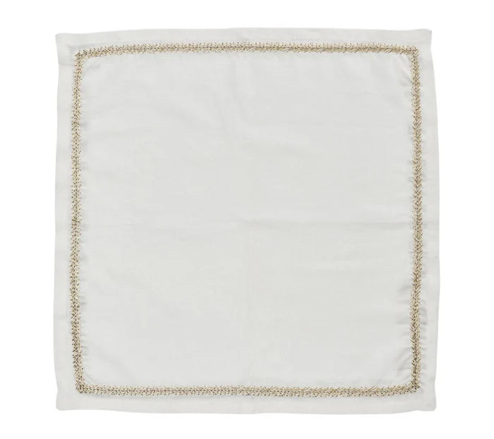 Kim Seybert Jardin Napkins - Gold & Silver image