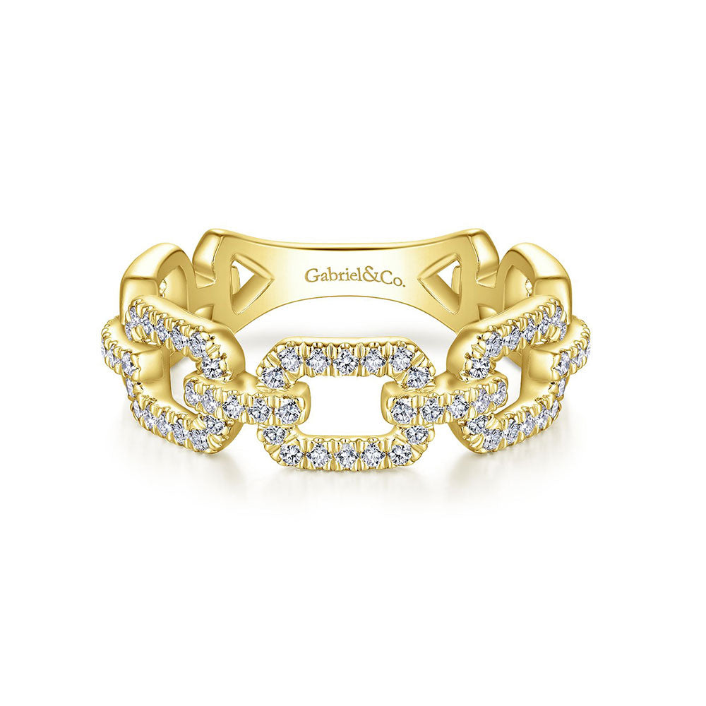 14K Diamond Link Ring image 0