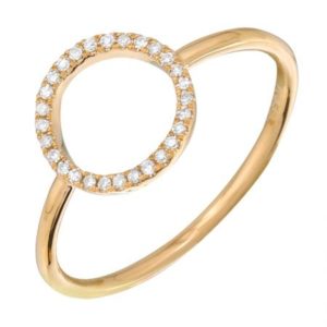 Yellow Gold Diamond Circle Ring image 0