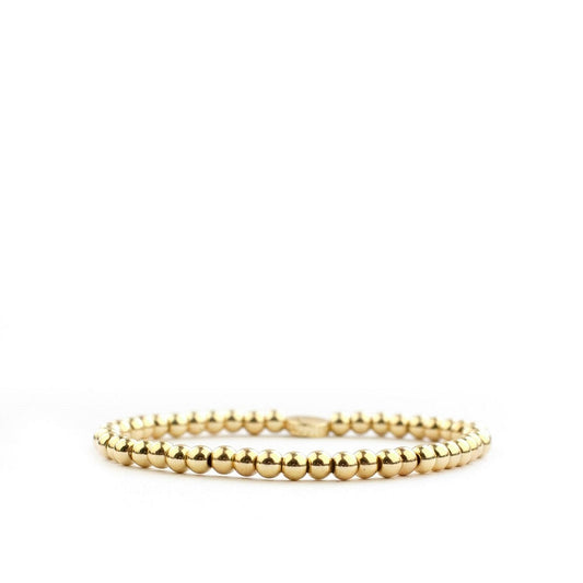 4 mm Brass Beaded Ball Bracelet | Gold image 0