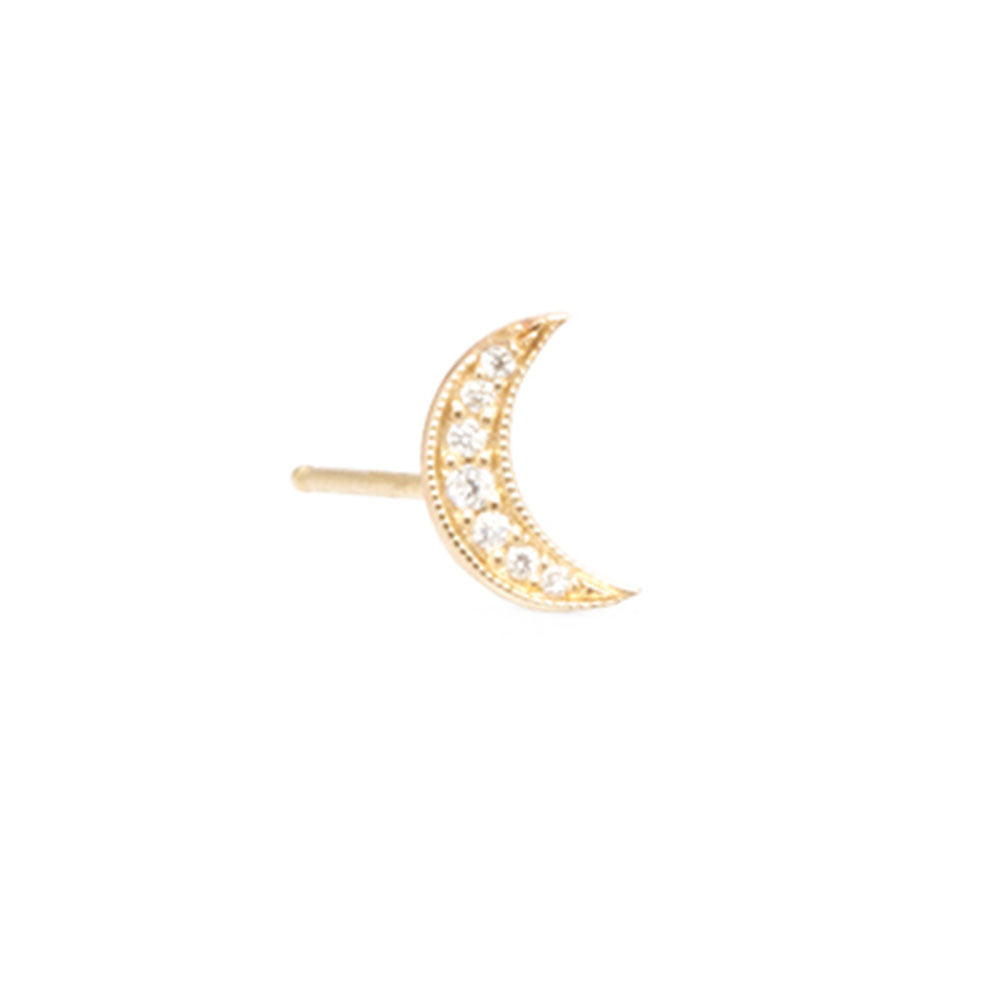 14K Diamond Crescent Stud (Single) image 0