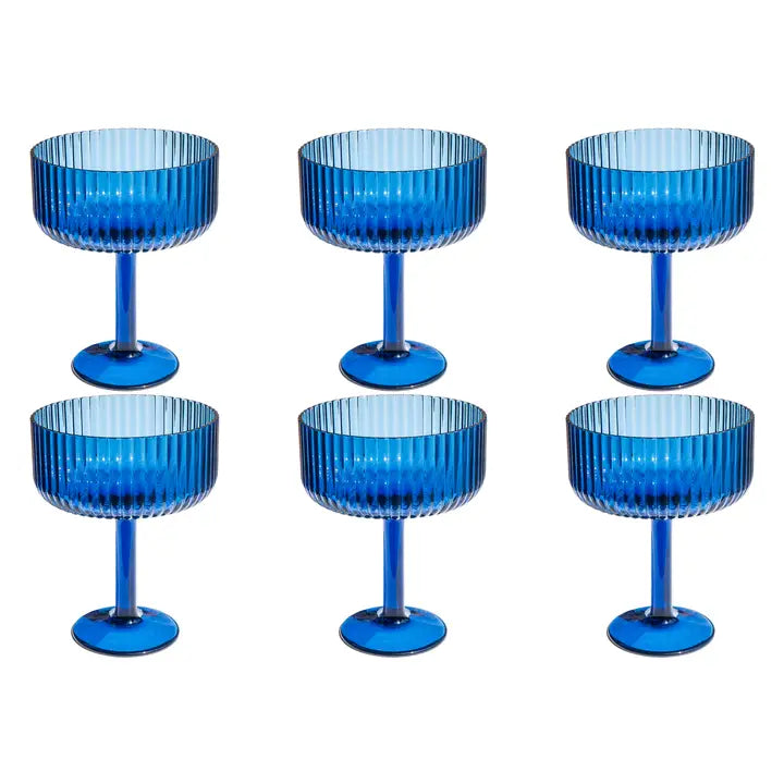 Mesa Acrylic Clear Drinkware - Cobalt Blue, Coupe image