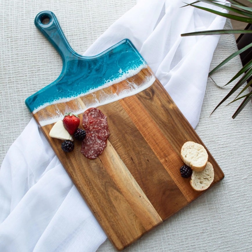 Large Acacia Cheese Board - Ocean Vibes image