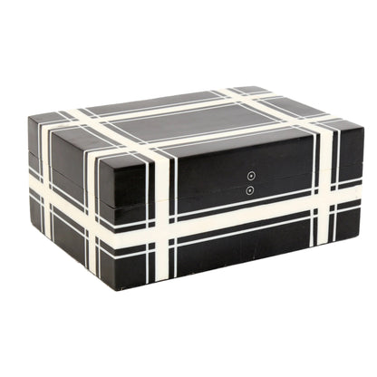 Black and White Plaid Bone Box image 0