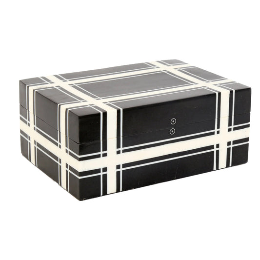 Black and White Plaid Bone Box image 0