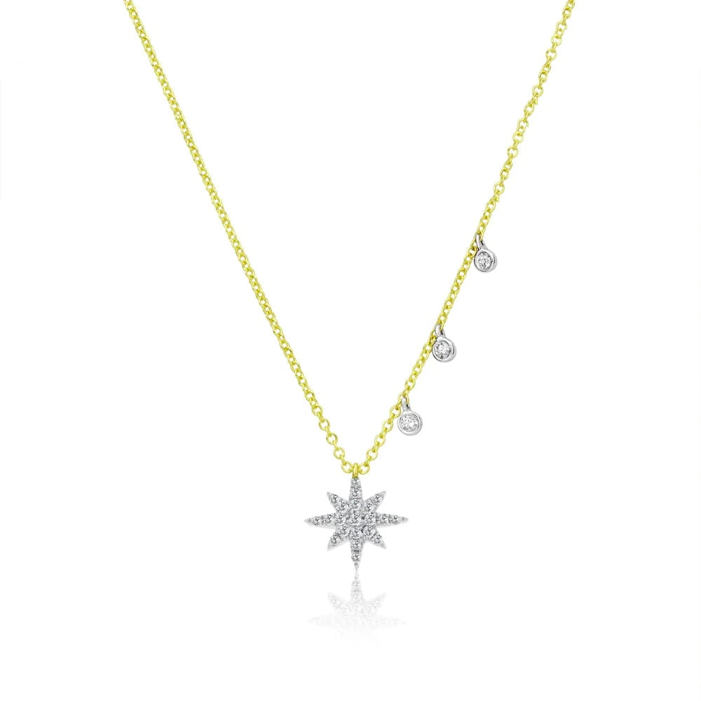 14K YG Dainty Starburst Necklace image 0