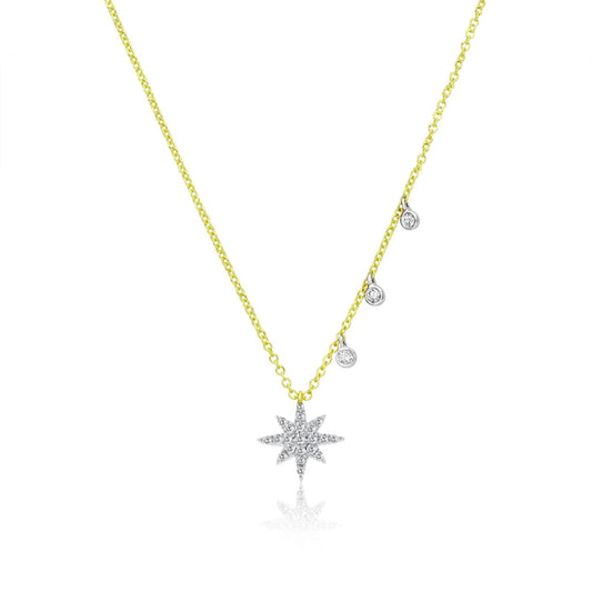 14K YG Dainty Starburst Necklace image 0