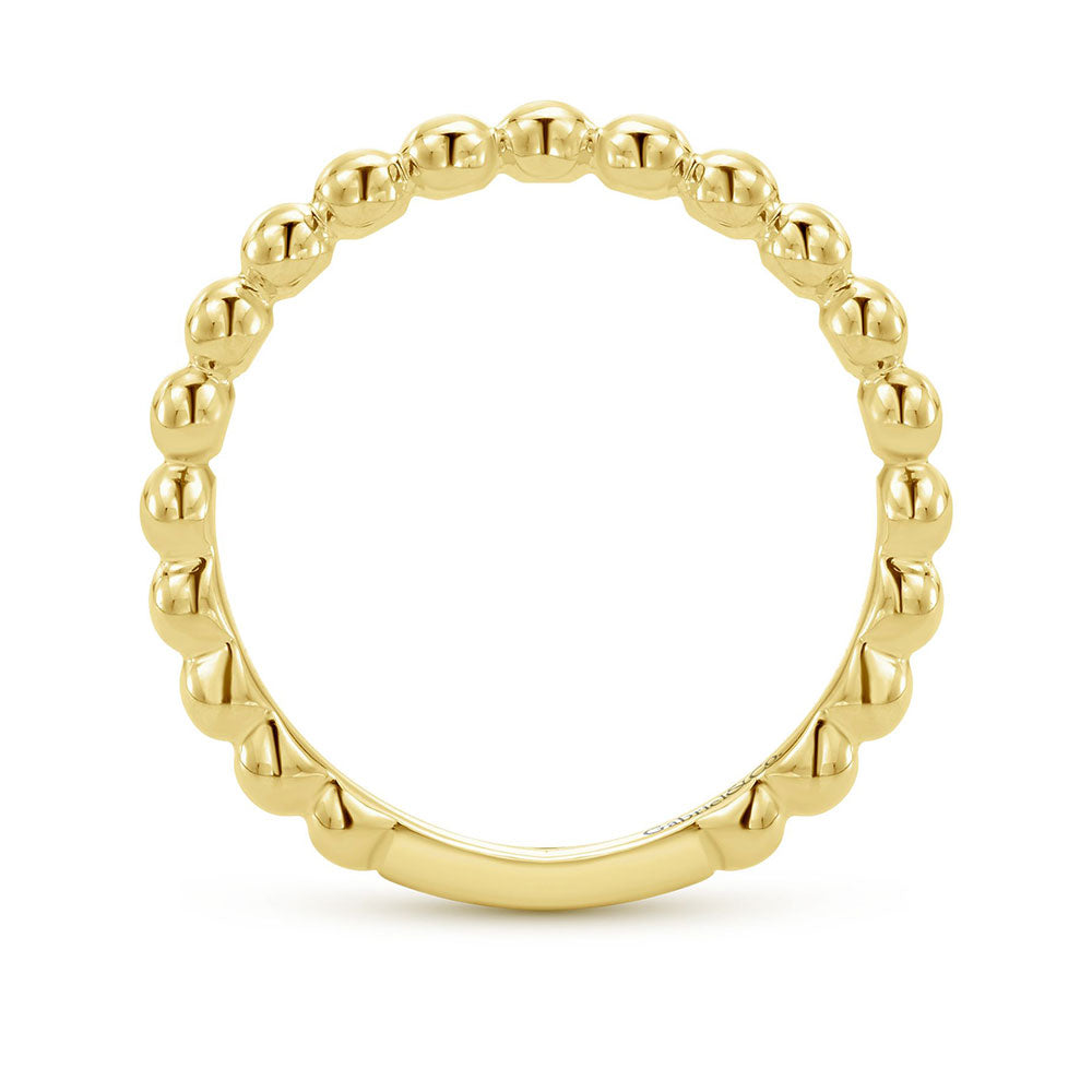 14K Yellow Gold Beaded Band image 2