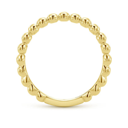14K Yellow Gold Beaded Band image 2