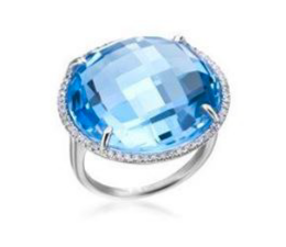 14K Blue Topaz Cocktail Ring image 0