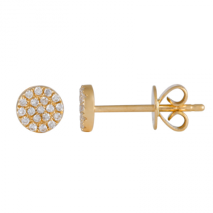 14k Yellow Gold Circle Diamond Earrings image 0