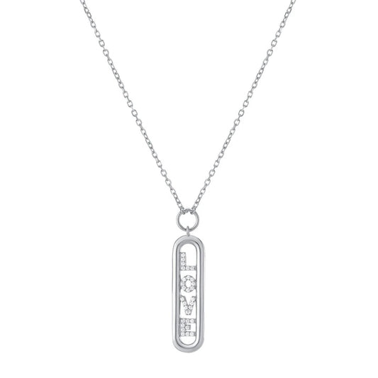 Love Bar Necklace - Silver image 0