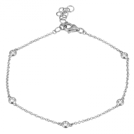 14K Diamond Station Bracelet – Chic Everyday Glam image 0