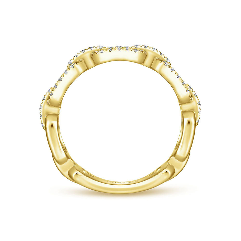 14K Diamond Link Ring image 1