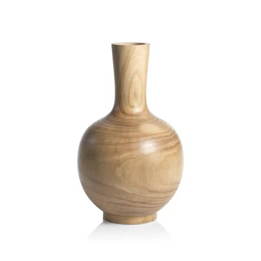 Artisanal Paulownia Wood Vase - Large image