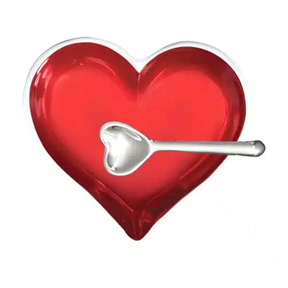 Heart Dish with Spoon - Garnet image