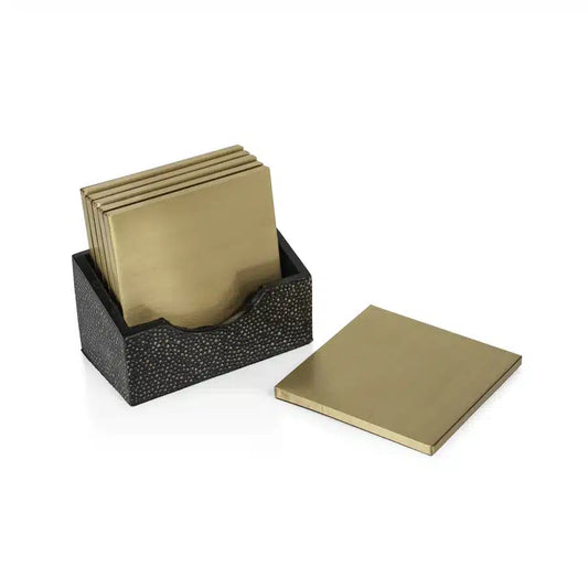 Nika Shagreen Leather Coasters image 0