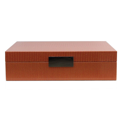 Large Orange Croc Box with Silver image 0