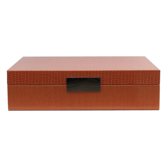 Large Orange Croc Box with Silver image 0