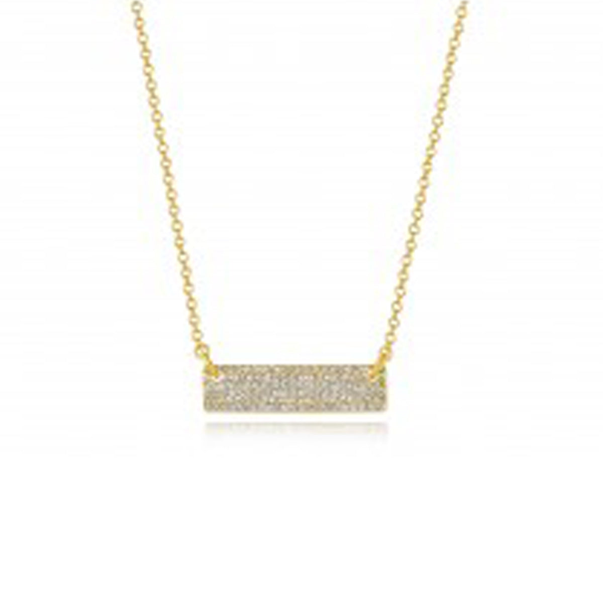 14K Pave Diamond Bar Necklace image 0