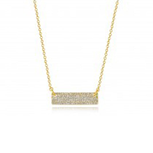 14K Pave Diamond Bar Necklace image 0
