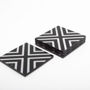AVF Black Chevron Coaster Set image 0