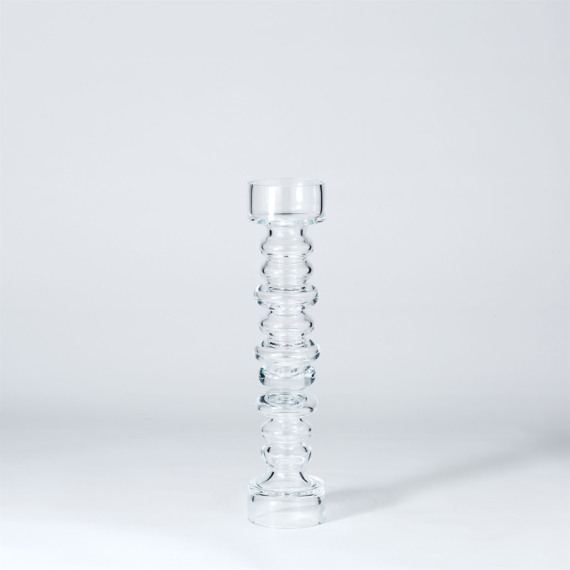 Glass Ribbed Candleholder/Vase - Large image 0