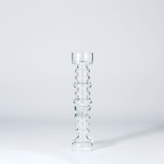Glass Ribbed Candleholder/Vase - Large image 0