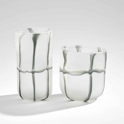 Frosted Grey Grid Vase image 0
