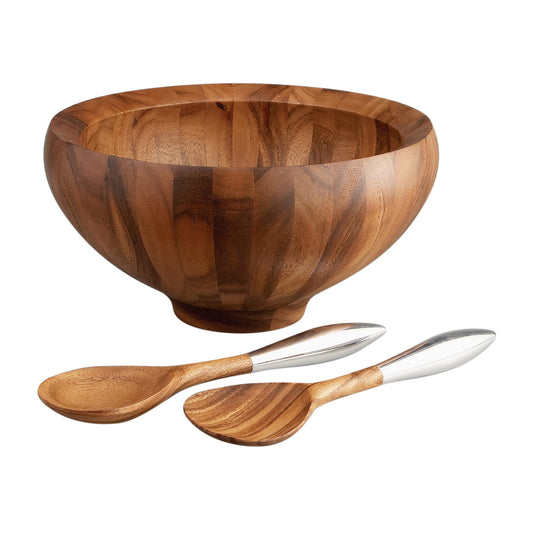 Nambe' Yaro Salad Bowl with Servers image 0