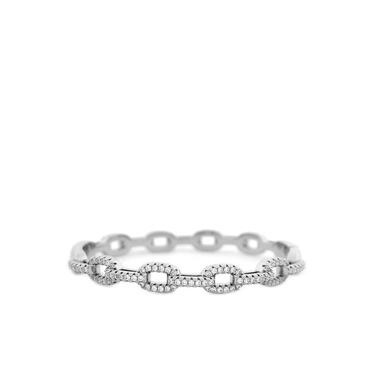Pave CZ Link Bangle | Sterling Sliver image 0