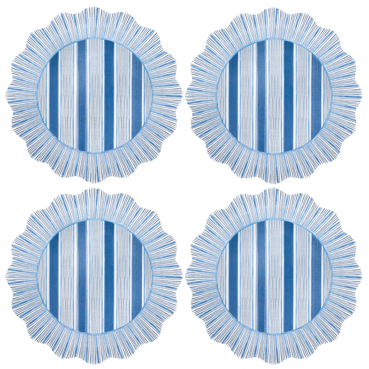 Cabana Stripe Melamine Plate Set of 4